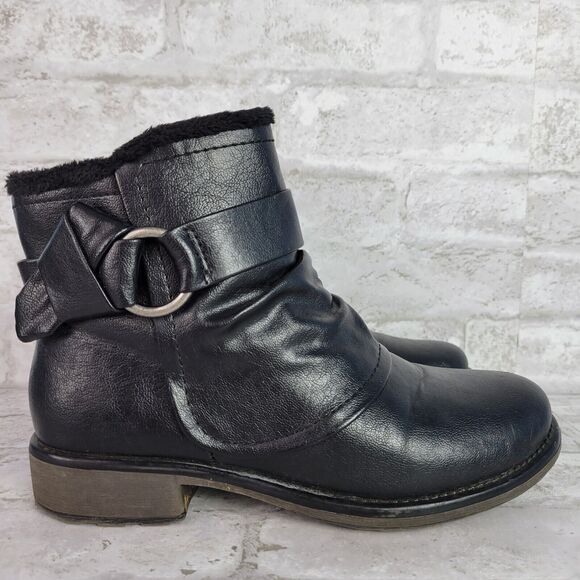 Baretraps Women's Size 6 M Black Side Zip Lined Ankle Boots Fux Fur Booties - Picture 4 of 11